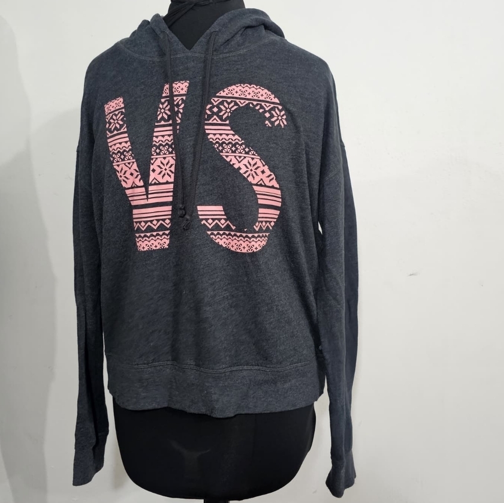 Victoria's Secret Charcoal and Pink Hoodie